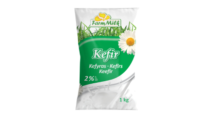 Kefīrs FARM MILK 2% plēvē, 1kg