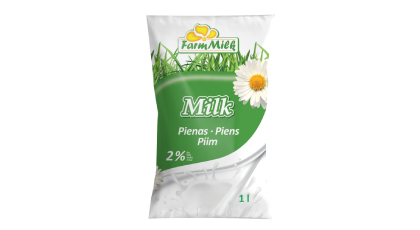 Piens FARM MILK 2% plēvē, 1L