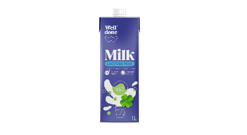 Piens UHT bez laktozes WELL DONE 1,5%, 1L
