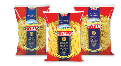 Makaroni DIVELLA, 500 g, trīs veidi