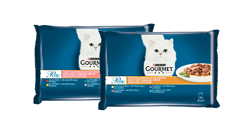 Konservētā kaķu barība GOURMET PERLE, 1 iepak./4x 85 g, divi veidi
