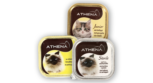 Konservētā kaķu barība ATHENA, 100 g, trīs veidi