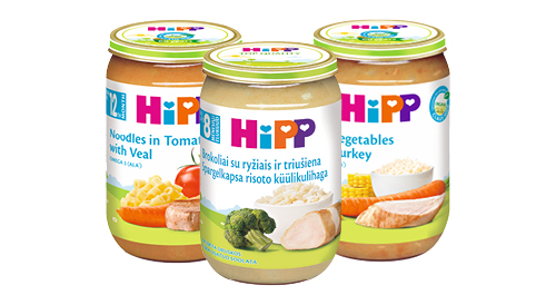 Biezenis HIPP ar gaļu, 220 g, 8+, 12+, trīs veidi