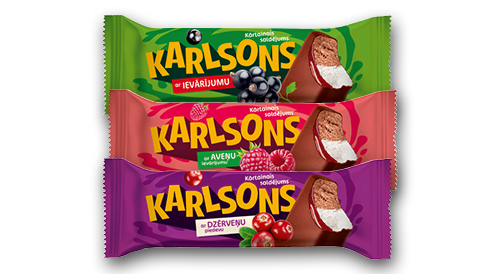 Saldējums KARLSONS, 75 g, trīs veidi