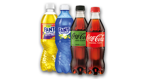 Gāzēts dzēriens COCA-COLA vai FANTA, 2x 500 ml, četri veidi