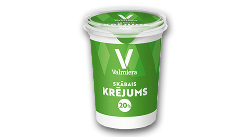 Skābais krējums VALMIERA, 450 g, 20%