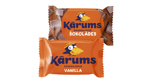 Vaniļas vai šokolādes biezpiena sieriņš KĀRUMS, 45 g