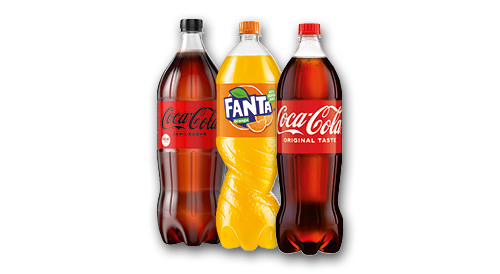 Gāzēts dzēriens COCA-COLA vai FANTA, 1,5 l, trīs veidi