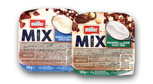 Jogurts MÜLLER MIX, 130 g, divi veidi