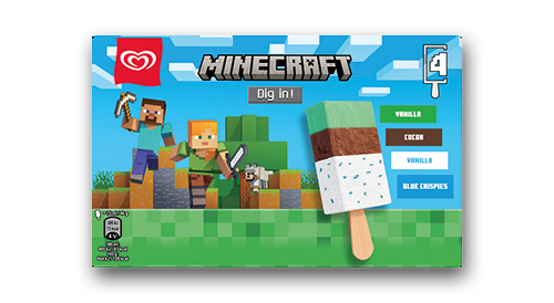 Saldējums MINECRAFT ALGIDA, 184 g