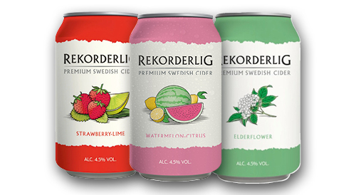 Sidrs REKORDELIG, 330 ml, 4,5% alk., trīs veidi