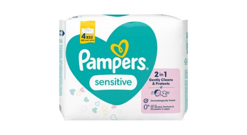Mitrās salvet.PAMPERS Sensitive 4x52gab.