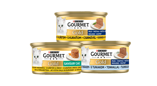 Konservētā kaķu barība GOURMET GOLD, 85 g, trīs veidi
