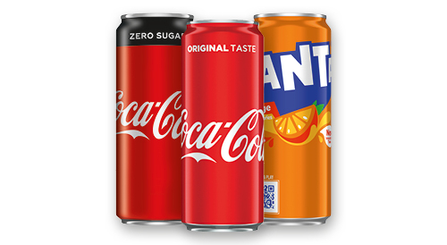 Gāzēts dzēriens COCA-COLA vai FANTA, 330 ml, trīs veidi