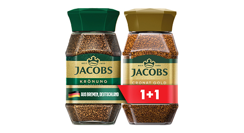 Šķīstošā kafija JACOBS KRONUNG + CRONAT, 1 iepak./2x 200 g